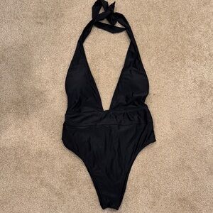 Abercrombie Black Halter One-Piece Swimsuit Small